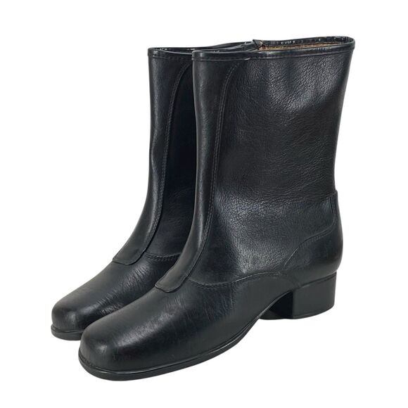 Vintage Sears Faux Leather Boots Size 7 M USA Made Waterproof Zip Lined (HF17) - Picture 3 of 12